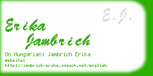 erika jambrich business card